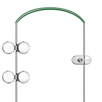 180 °   Charnière à clip pour panneau de verre sans cadre, double face, en alliage de zinc, argent brillant, moderne, pour comptoir de café, vitrine, cloison