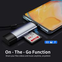 Bajo MOQ personalizado portátil TF lector de tarjetas SD USB C USB 2,0 3,0 memoria OTG lector de tarjetas adaptador con tipo C para ordenador portátil