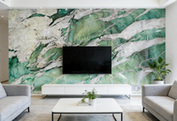 Panneau en marbre vert Potagonia de luxe brésilien, design moderne élégant, pierre naturelle pour l'intérieur, pour table, mur de fond, sol