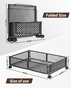 New Hot Sell Foldable Wholesale Price Metal Under Bed Storage With Wheels Organizer Drawer