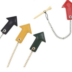 Tees de golf altos y duraderos de PU con cadena y colgador magnético de cuero con flecha, ideales para regalos - Product Image 5