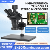 SANQTID TD-0850-2KHU 8-50X Stereomicroscope 2K HDMI Mobile Phone Repair & Jewelry Inspection Microscope Includes an 11.6-inch