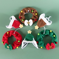 Ensemble de Noël d'hiver pour animaux de compagnie : étoile en peluche à cinq branches, nœud papillon pour chat et chiot, cache-cou, chapeau, bandeau – Style mignon et chaud