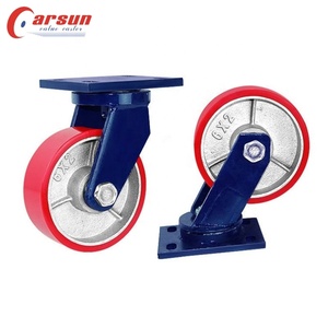 नीले लाल पु कास्ट आयरन कोर ट्रॉली पहियों 6 इंच 8 इंच भारी शुल्क औद्योगिक कैस्टर पहियों 150 मिमी स्विस स्टील ओएम अनुकूलन योग्य - Product Image 1