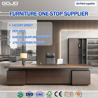 Bureau de direction en L de luxe GOJO OEM 2026 – Design moderne en bois pour PDG et managers