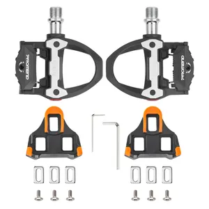 Promend yeni naylon bisiklet pedalı S-P-D yol klip Cleats pedalı ücretsiz Cleat parçaları ile mühürlü rulman kendinden kilitleme pedallar