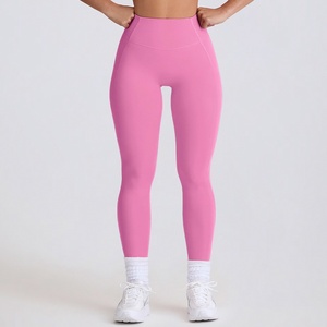 Pantalon de yoga et de sport pour femme, sans couture, effet galbe fessier, effet ventre plat, séchage rapide, longueur intégrale, pour la course et le fitness, modèle international - Product Image 2
