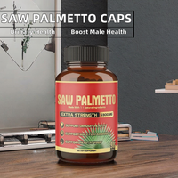 Capsules d'extrait de palmier nain (Saw Palmetto) à marque privée OEM pour la prostate et la croissance capillaire, 500 mg, 60 gélules/flacon, Énergie pour adultes