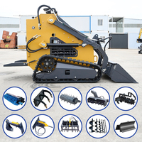 Kostenloser Versand 1 Tonne 1000kg Mini-Kompaktlader mit 820 mm Schmalschaufel für Landwirtschaft, Hof und Straßenbau