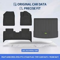 Nouvel ensemble de tapis de sol et de tapis de coffre en TPE pour BYD Atto 3 Yuan Plus 2022-2023, 4 pièces, toutes saisons, imperméable, pour coffre de chargement