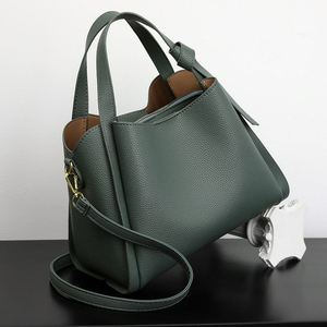 Elegant Lychee Pattern PU Leather Handbag, Minimalist Tote, Versatile Shoulder Crossbody Bag for Women, Trendy Work Bag - Product Image 3