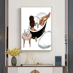 <span class=keywords><strong>Peinture</strong></span> sur toile inspirante <span class=keywords><strong>abstraite</strong></span> de femme africaine noire, vous êtes belle, affiches colorées pour la décoration de la maison - Product Image 2