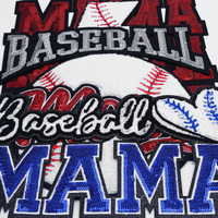 Patch brodé à sequins 'Baseball Mama' avec lettre en forme de cœur, thermocollant pour T-shirt, sweat à capuche, chapeau, accessoires vestimentaires, vente en gros