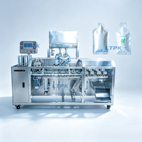 Machine d'emballage automatique à double station LT-SP130J pour sachets préformés, remplissage et scellage de liquides, pâtes et sauces, 40-50 sachets/minute