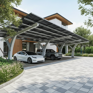 Abri solaire photovoltaïque robuste en aluminium coupe-vent pour voiture, auvent de stationnement domestique, abri de production d'énergie solaire - Product Image 5