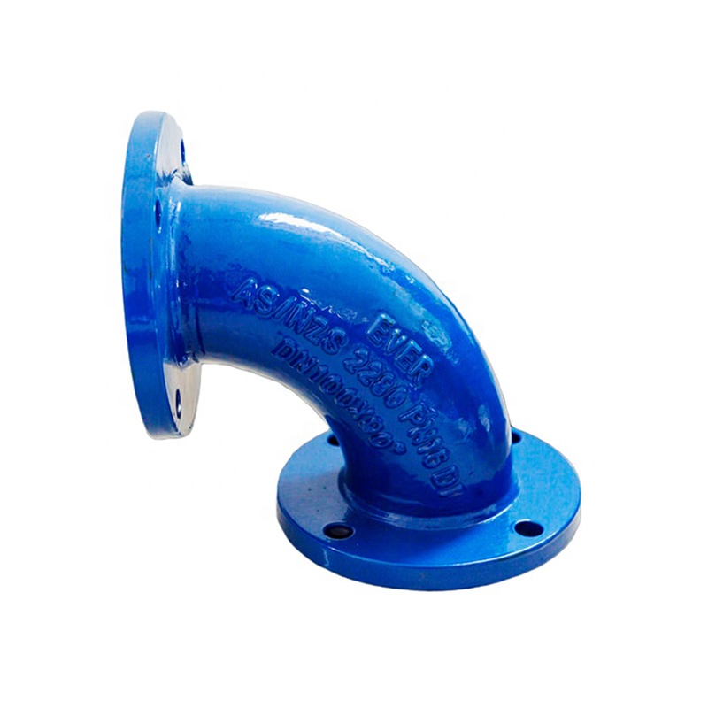 En545, En598, ISO2531 фитинг для труб из ковкого чугуна с двойным фланцем и изгибом локтя