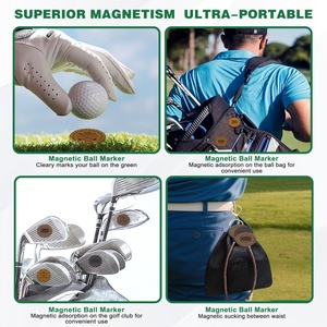 Custom Logo Golf Ball Markers Gift Personalized Multiple Colors Leather High-Grade Golf Ball Marker for Laser Engraving - Product Image 5