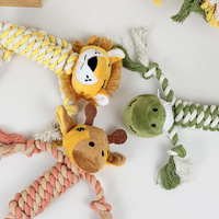 Jouet à mâcher pour chien en forme de lion de dessin animé, résistant aux morsures, couineur, durable, portable, taille moyenne, matériau sûr