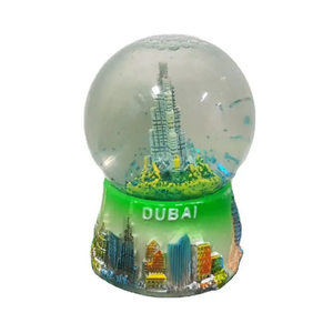 Custom Toeristische Souvenir Glas Sneeuwbol Dubai Sneeuwbol Met Kameel