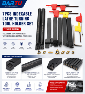 Juego de 7 Portaherramientas de Torneado Indexables para Torno, Vástago de 12mm, Barras de Mandrinar SCLCR <span class=keywords><strong>SER</strong></span> SNR, Llaves, Recubrimiento DLC, Grado ISO, OEM, para Torno CNC - Product Image 2