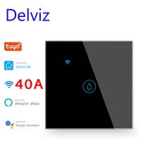 Delviz Commutateur de chauffe-eau de climatiseur à commande haute puissance, interrupteur double pôle à double coupure, interrupteur intelligent mural Tuya WIFI 40A