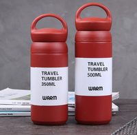 Desain Klasik Kustom 500ml Tumbler Stainless Steel dengan Tutup Pegangan, Botol Vakum Terisolasi, Botol Air Portabel untuk Perjalanan, Penggunaan Luar Ruangan