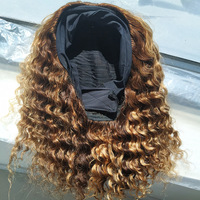 Perruque bandeau en cheveux humains vierges bruts 100% naturels, couleur P4/27, boucles Jerry, sans colle, vente en gros