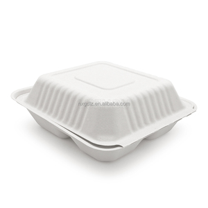 Oasis 1200ml 8 "3-fach fett dicht umwelt freundlich Zuckerrohr Bagasse Fast-Food-Papier verpackungs box Biologisch abbaubar - Product Image 3