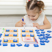 Bloque de letras Flashcard de madera educativo para niños para ortografía y escritura a mano patrón de dibujos animados juguete para niños y niñas