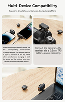 Nouveau microphone cravate sans fil M15mini, un émetteur pour deux récepteurs, pour diffusion en direct et enregistrement caméra