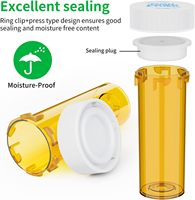 Viales de Plástico Ámbar con Tapa a Prueba de Niños, con Cierre de Clic, para Medicamentos Recetados, de 10dr a 60dr, con Logotipo Personalizado