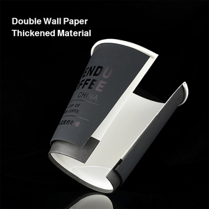 Ly giấy cà phê hai lớp màu đen dùng một lần, in logo tùy chỉnh, đựng đồ uống nóng và lạnh, dung tích 8/10/14/16/22oz - Product Image 6