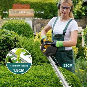 Taille-haie sans fil à batterie lithium-ion avec écran numérique, haute puissance, rotatif, électrique, pour l'aménagement paysager - Product Image 2