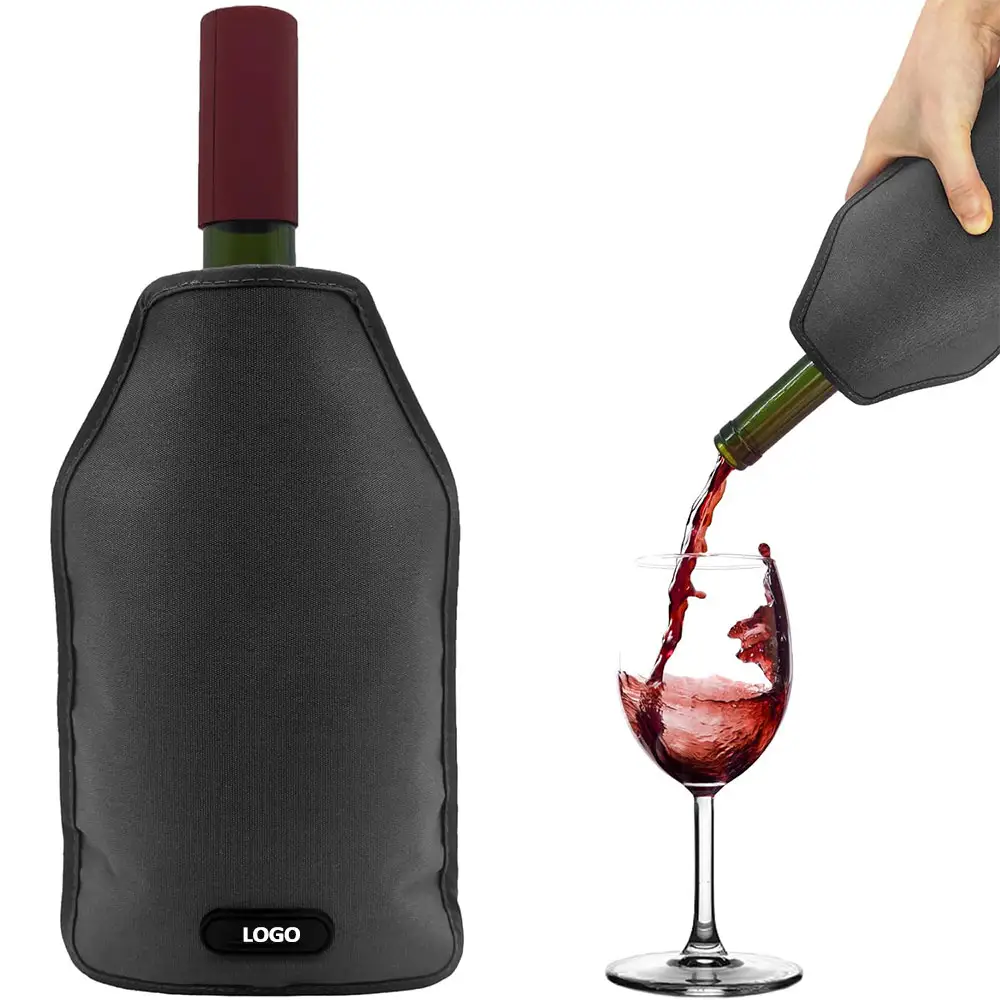 Koruyucu ile şarap soğutucu kol serin ve soğuk 2 saat beyaz kırmızı şarap, şarap şişesi soğutucu kol için