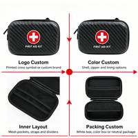 Trousse de premiers secours résistante à l'eau en cuir EVA tissé avec double compartiment en maille, fermeture éclair et sangle chaîne pour situations d'urgence en extérieur