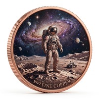 Pièce de monnaie en cuivre 3D à haute relief sur le thème de l'espace, 1 oz, 999 pur, personnalisée, ronde, pour cadeaux de fêtes