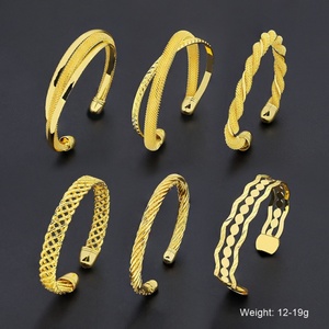 JXX Wholesale Gold Plated Brass Bangle Various Style Chunky <b>Bracelet</b> for Women Fashionable Cuff Bangle - Product Image 1