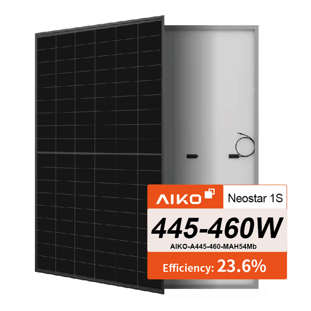 Neostar Aiko Solar 455W 450w 445w 440W All Black Half-cell Monocrystalline Solar Module Panel With TUV CE Certificates