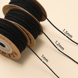 Fil de coton rond de 1mm, non élastique, résistant à l'abrasion, pour la fabrication de bijoux, matériel de tressage de bracelets et de colliers, vente en gros - Product Image 2