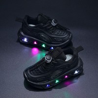 Модные детские кроссовки с сетчатым верхом и LED-подсветкой, дышащие, нескользящие, светящиеся, повседневная обувь для мальчиков и девочек