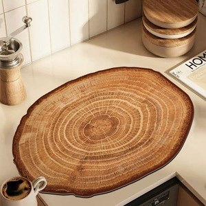 Kitchen Countertop <b>Mat</b> Oval Non-Slip Natural Rubber Drain <b>Mat</b> For Sink Coffee <b>Bar</b> Use - Product Image 4
