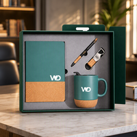 Kork 4-in-1 Firmengeschenkset Notizbuch Stift Reisebecher Schlüsselanhänger Umweltfreundlich Großhandel Executive Business Individuelles Logo