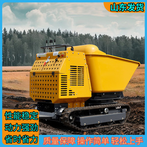 Mini-dumper sur chenilles jaune, équipement de manutention de matériaux, engin de construction motorisé - Product Image 5