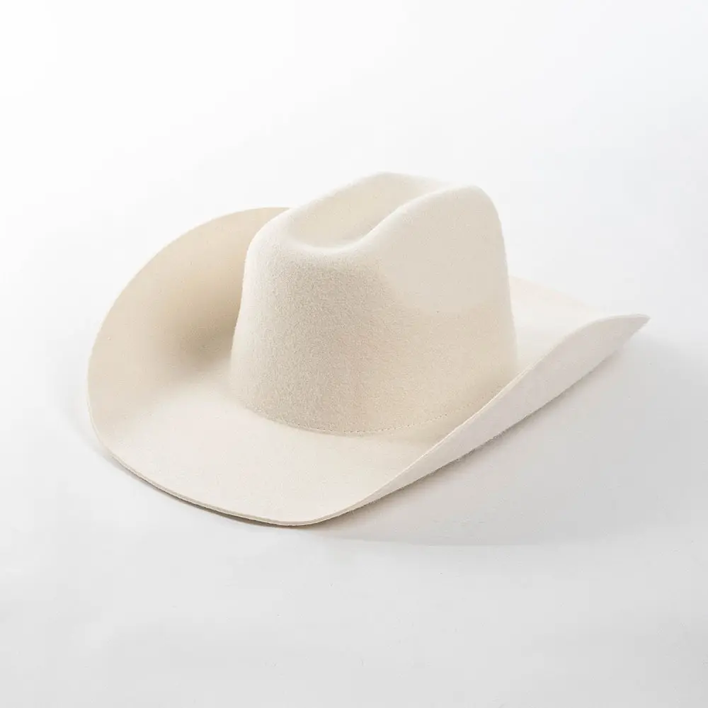 Nuove tendenze cappelli da Cowboy in pelle scamosciata vegana a tesa larga di alta qualità per le donne e gli uomini camoscio in feltro Fedora cappello