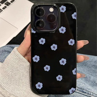 Coque Souple en Silicone Bleu Jasmin Premium pour iPhone 16 15 14 13 12 11 Pro Max, Étui de Protection Anti-Chute pour Filles