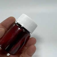 Bouteilles en PET pour produits de santé, flacons ronds pour capsules, emballages de médicaments, flacons avec bouchon à clapet foncé résistant aux UV