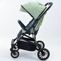 Poussette pliable de haute qualité pour bébé, chariot de luxe léger avec cadre en acier inoxydable, vente en gros