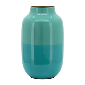 Vaso Moderno in Metallo Color Teal, Vaso Decorativo per Fiori per Soggiorno, Camera da Letto, Ufficio, Decorazione d'Interni - Product Image 1