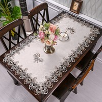 Nappe de table en dentelle florale écologique réutilisable et lavable, résistante à la chaleur, pour café et repas, housse anti-poussière, décoration de la maison de style nordique
