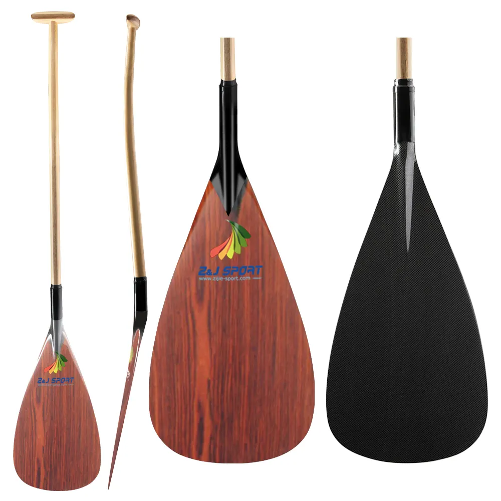 Vendedor de madeira híbrida com lâmina, remo de canoa com alta qualidade e desempenho para diversão e exercício